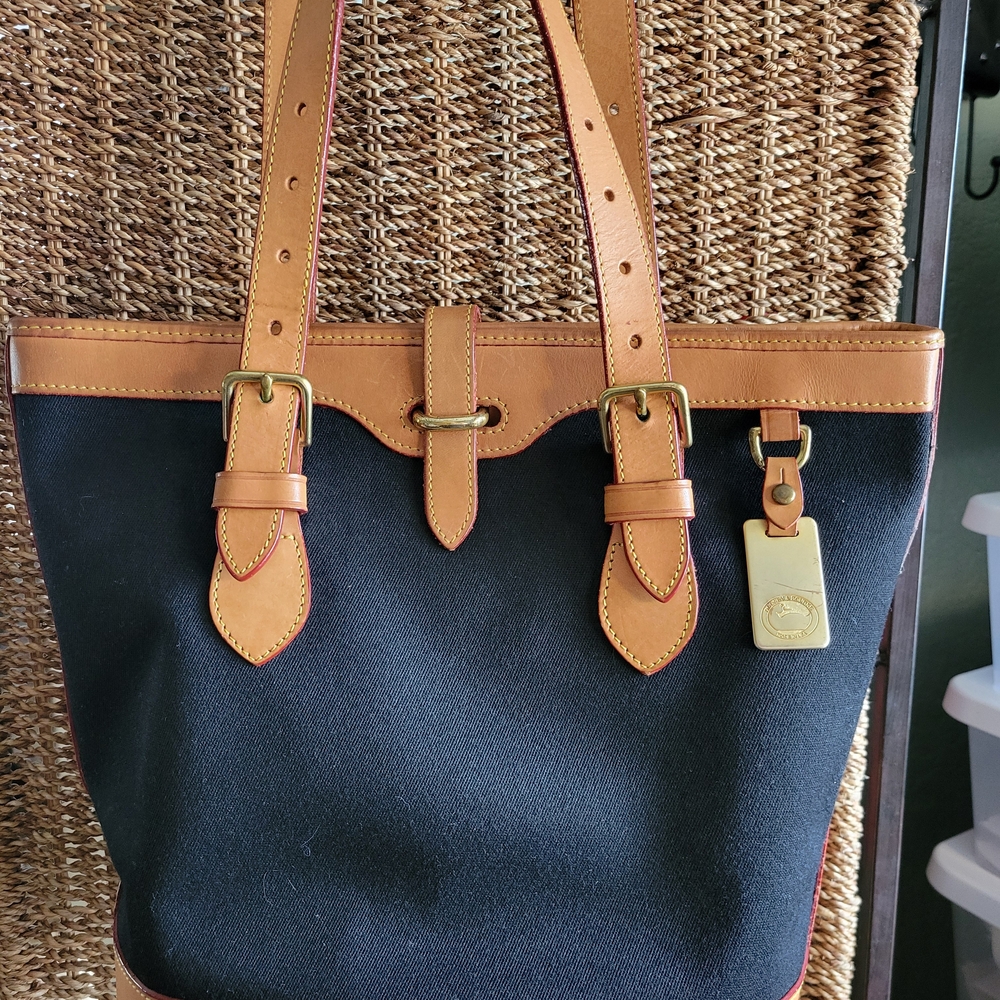 Dooney & Bourke Black and Tan Tote Bag